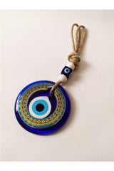 Patterned, Straw Thread 9x9 Cm Glass Evil Eye Beads Wall Ornament - Swordslife