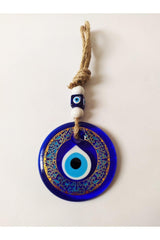 Patterned, Straw Thread 9x9 Cm Glass Evil Eye Beads Wall Ornament - Swordslife