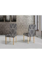 Patterned Velvet Chair Cover, lycra, elastic, standard, Gray Geometric Pattern (1 Piece) - Swordslife