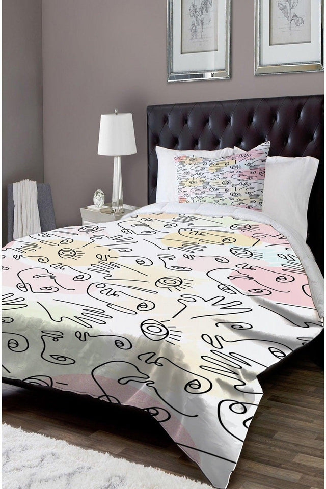 Patterned Single Bed Linen Duvet Cover Set Nyds-5 - Swordslife