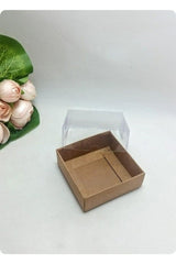 Design Paper Boxes Tiny Boxes 7x7x3 Brown Natural 50pcs Acetate Cardboard Kraft Box with Lid - Swordslife