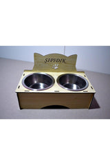 Design Wooden Cat And Dog Food Container Stand