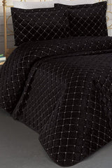 Dessert Velvet Double Bedspread Black - Swordslife