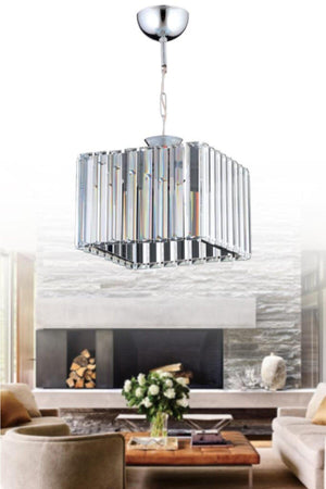 Diamond Single Square Silver Case Stone Chandelier - Swordslife