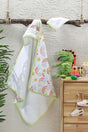 Digital Printed Embroidered Baby Towel with Pouch Light Green - Swordslife