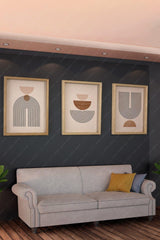 Natural Wood Framed 3 Pcs 30x40 Bohemian-vintage-abstract Style Painting Set Retah3lu012 - Swordslife