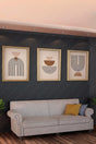 Natural Wood Framed 3 Pcs 30x40 Bohemian-vintage-abstract Style Painting Set Retah3lu012 - Swordslife