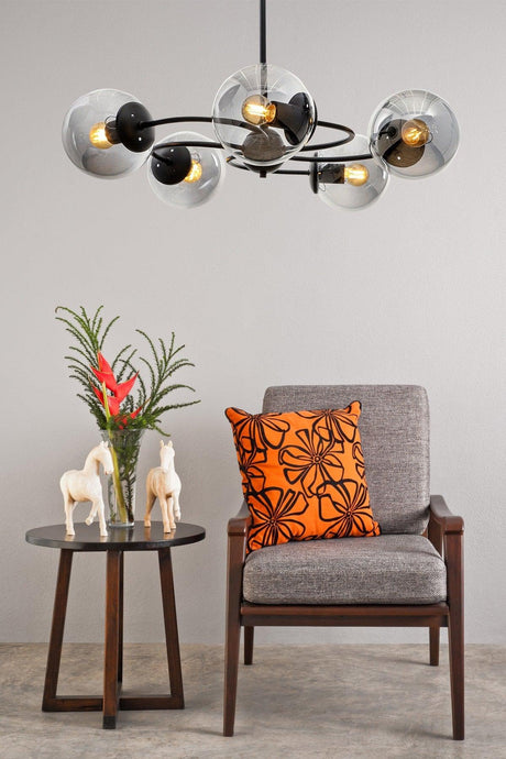 Mobile 5th Black-Smoked Glass Chandelier - Swordslife