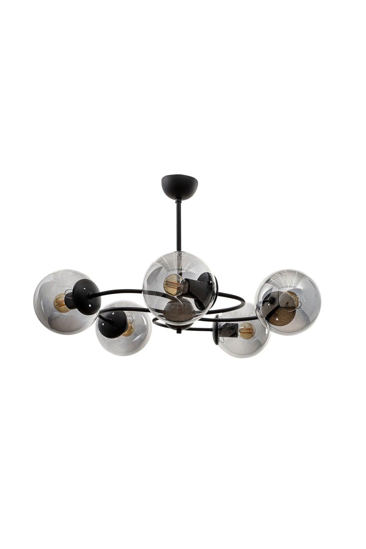 Mobile 5th Black-Smoked Glass Chandelier - Swordslife