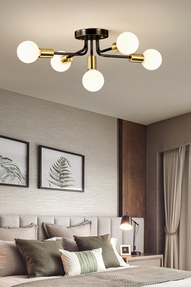 Cycle Modern Design Black Color ((without glass)) Five Chandelier - Swordslife