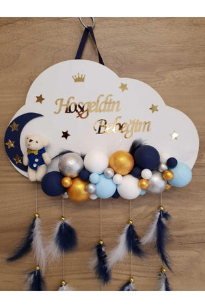 Door Decoration Wooden Cloud Door Baby Room Name Holder Styrofoam Bulk - Swordslife