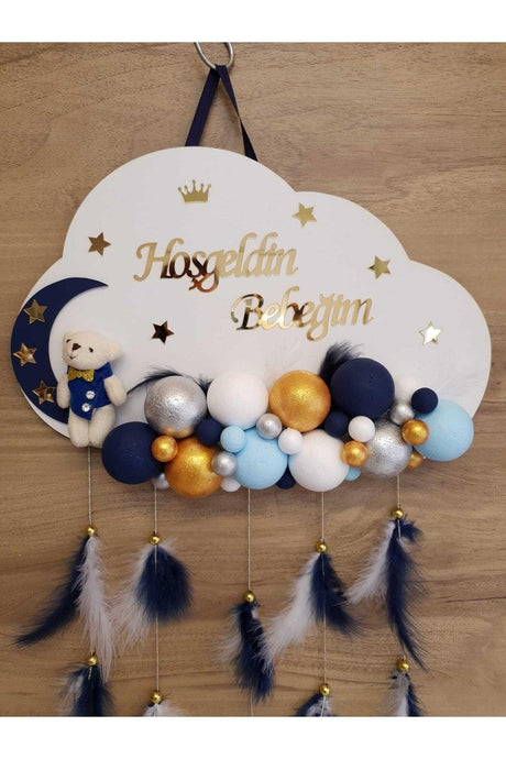 Door Decoration Wooden Cloud Door Baby Room Name Holder Styrofoam Bulk - Swordslife