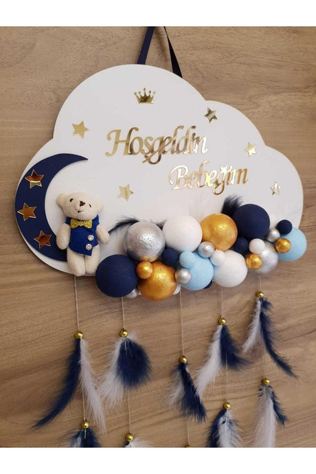 Door Decoration Wooden Cloud Door Baby Room Name Holder Styrofoam Bulk - Swordslife