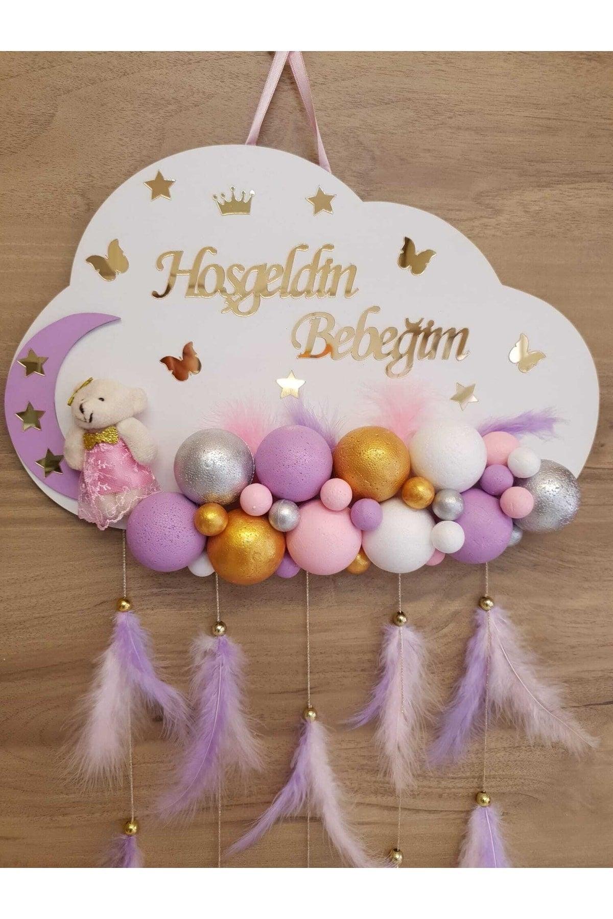 Door Decoration Wooden Cloud Door Baby Room Name Holder Styrofoam Bulk - Swordslife