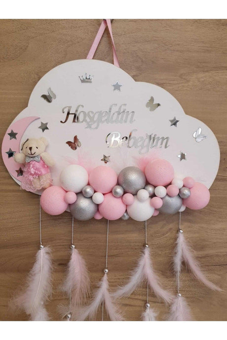 Door Decoration Wooden Cloud Door Baby Room Name Holder Styrofoam Bulk - Swordslife