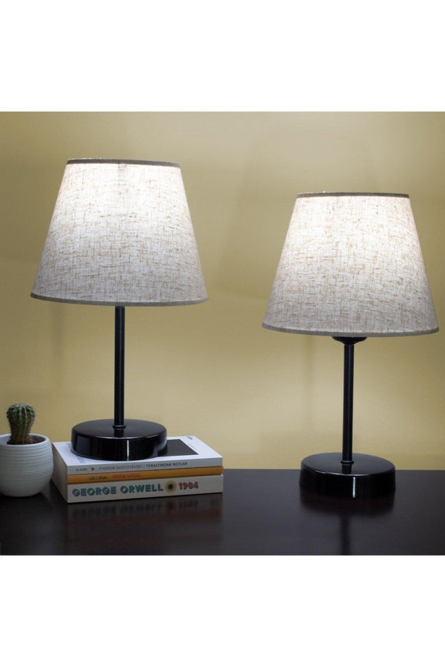 Dora Modern Double Bedroom Lampshade Black Standing Table Lamp - Swordslife