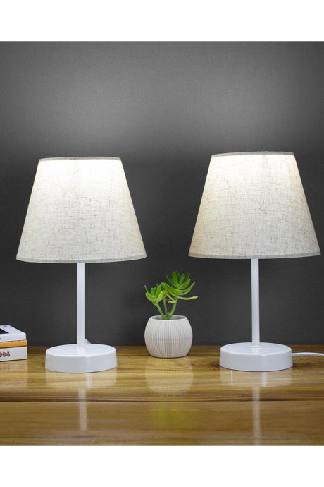 Dora Modern Double Bedroom Lampshade White Standing Table Lamp - Swordslife