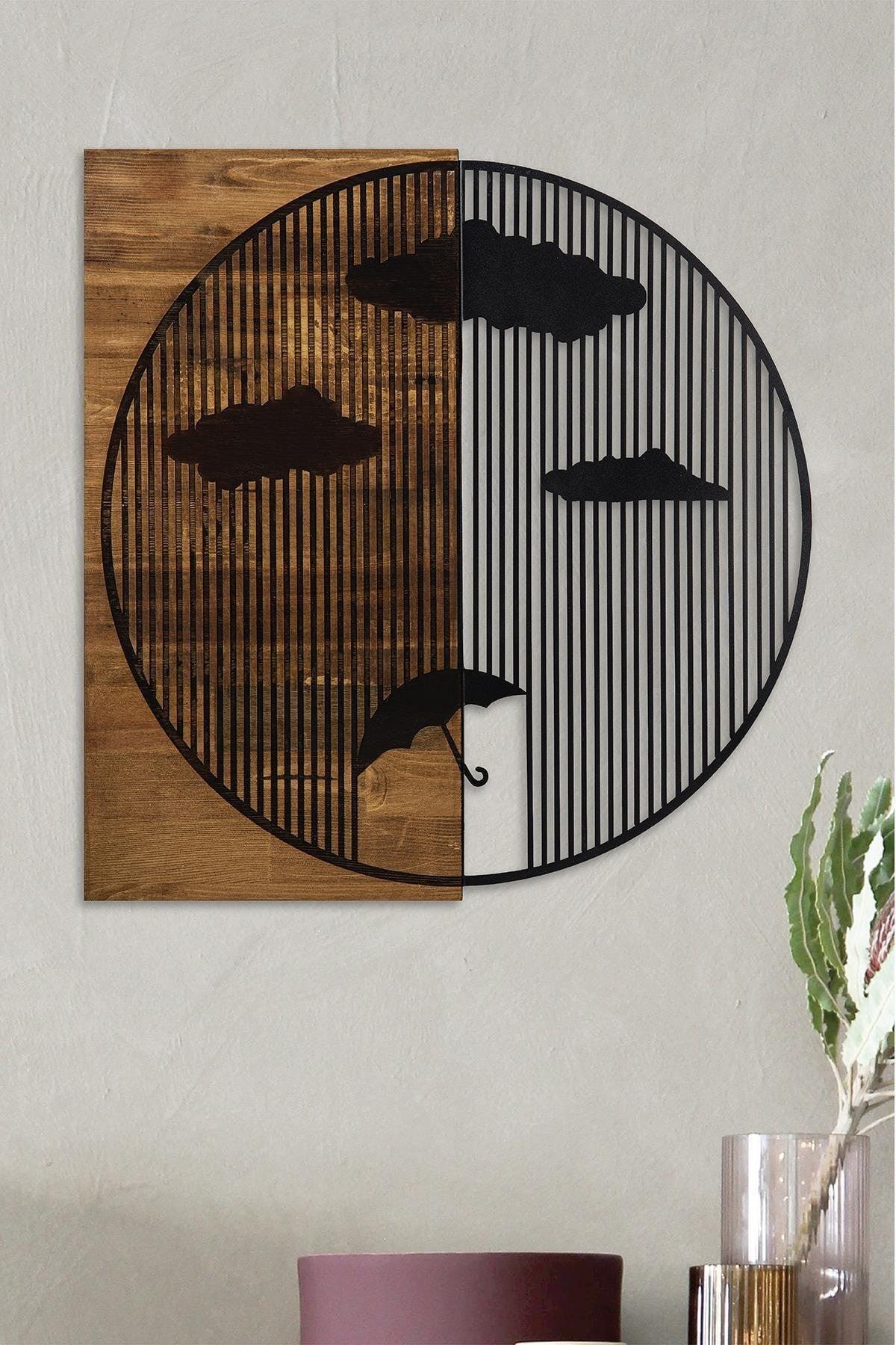 Doreart Rain Wood & Metal Wall Painting, Home Office Wall Board - Swordslife