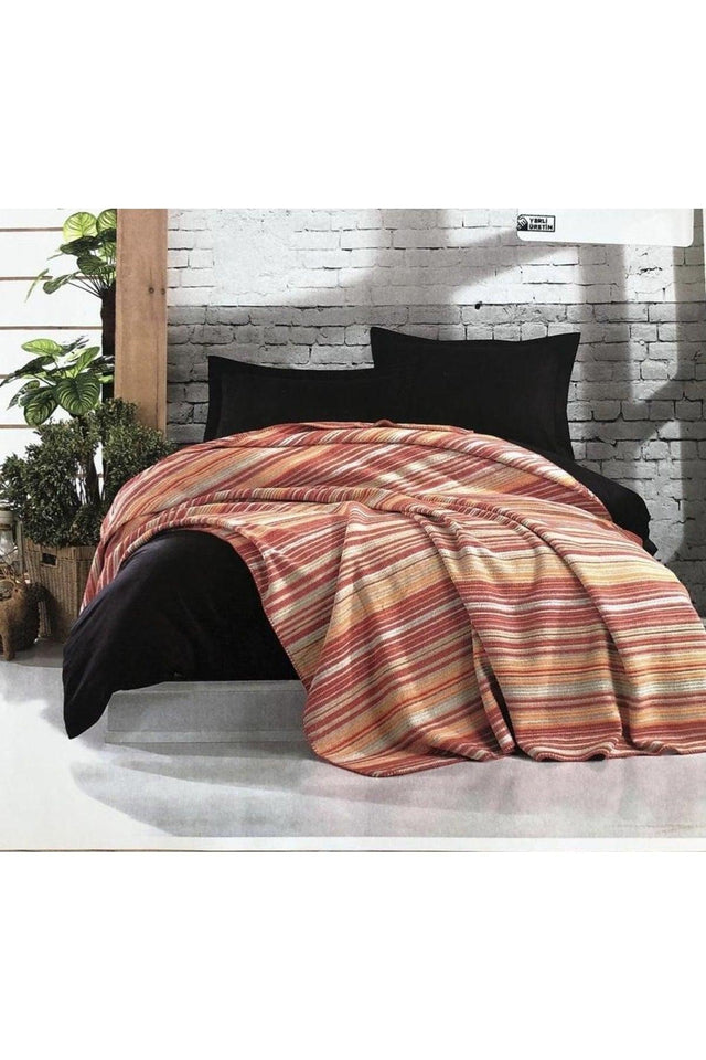 Four Seasons Blanket Pique Pinstripe Orange Double - Swordslife