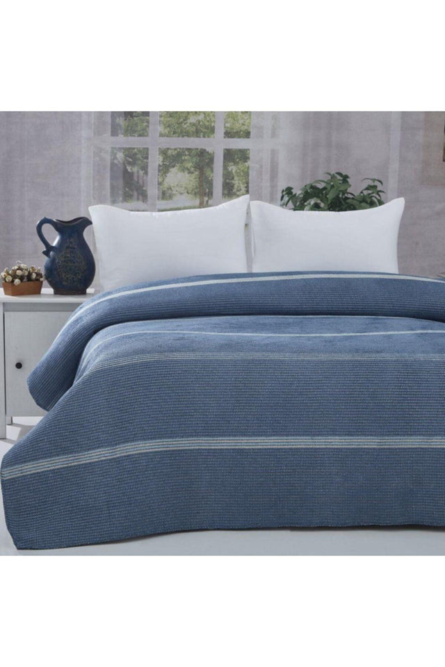 Four Seasons Blanket Pique Single Striped Blue Double - Swordslife