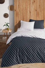 Dots Gray 100% Cotton Ranforce Oversized Double Sided Duvet Cover Set 240x220 - Swordslife