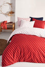 Dots Red 100% Cotton Ranforce Oversized Double Sided Duvet Cover Set 240x220 - Swordslife