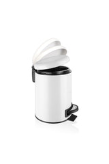 Double Bathroom Set - White (3lt Trash Can + Toilet Brush) - Swordslife