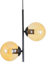 Double Modern Honey Globe Glass Black Chandelier - Swordslife