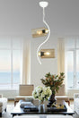 Double Modern Pipe Glass Curl Model White Pendant Chandelier - Swordslife