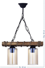 Double Wooden Rope Modern Chandelier