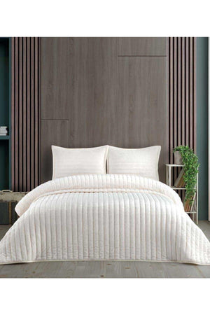 Doux Cream Double Bedspread Set - Swordslife