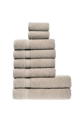 Dowery Set of 8 Towels / Beige - Quality Soft Bathroom Hand Face Kitchen Guest Towel - Swordslife