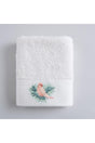 Drago Embroidered Face Towel 50x90 Cm Ecru