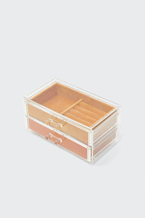 Large Velvet Jewelry Box with Drawer - Swordslife