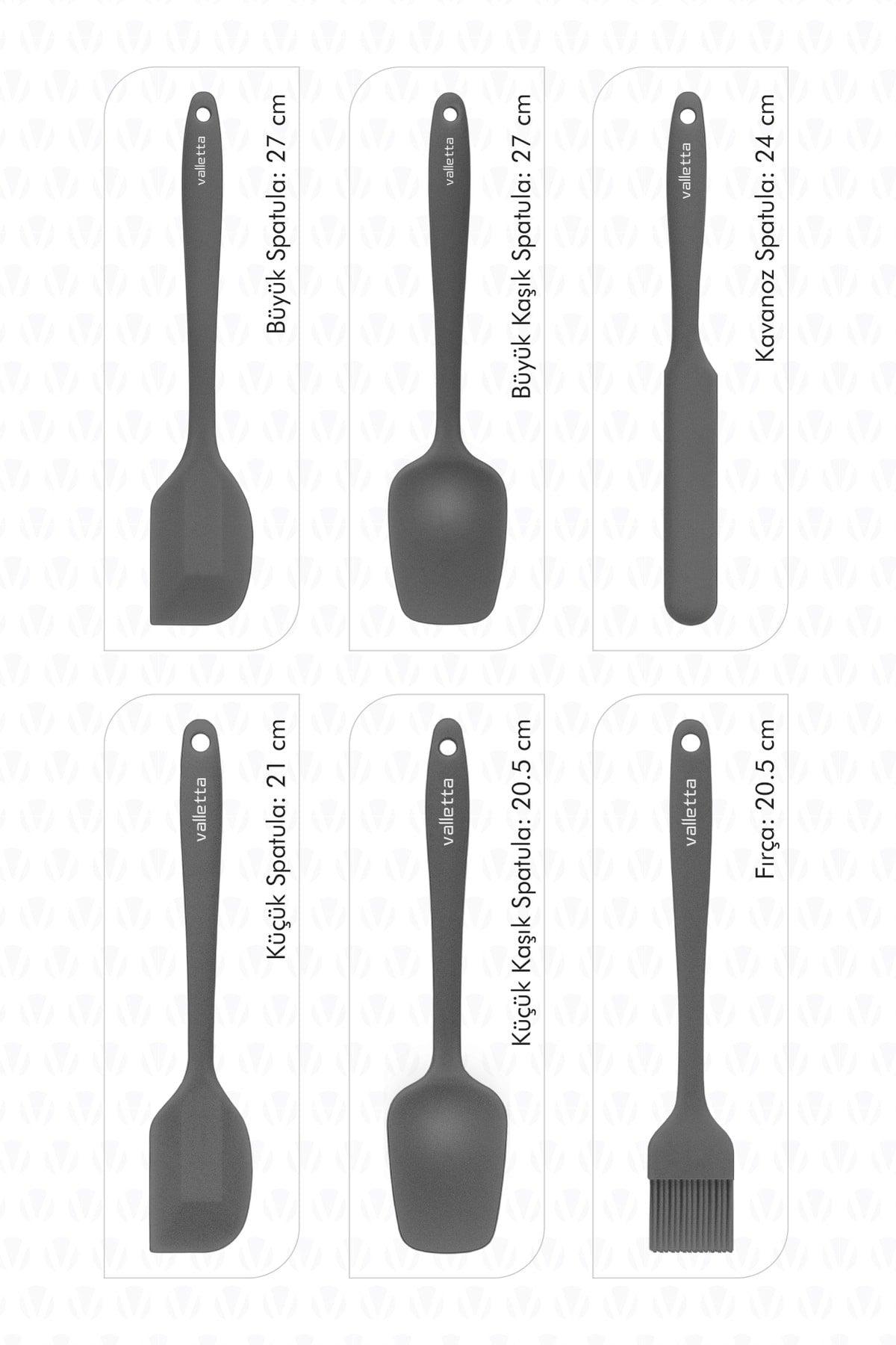 Drongo Heat Resistant Fireproof Non-Stick Silicone Spatula Set 6 Pieces Gray - Swordslife