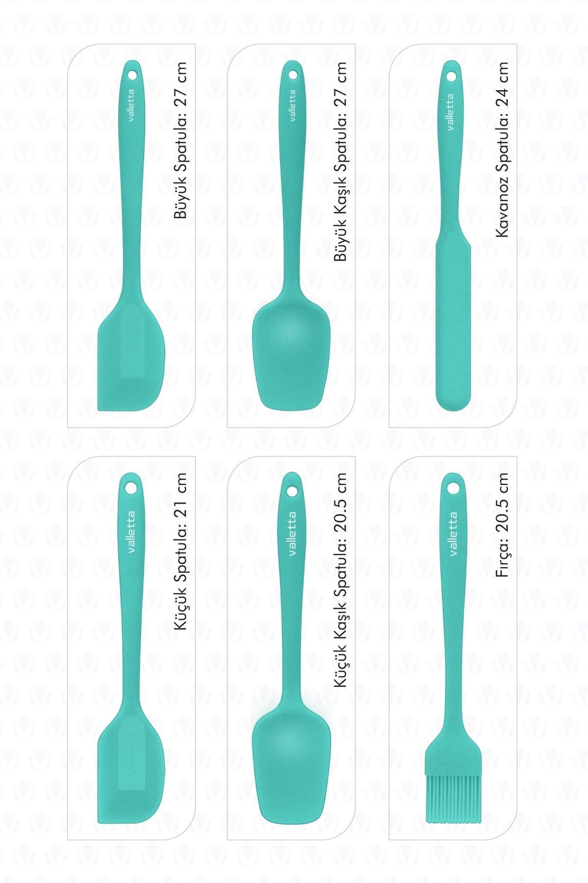 Drongo Heat Resistant Fireproof Non-Stick Silicone Spatula Set 6 Pieces Turquoise - Swordslife