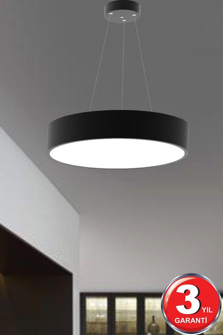 Drum 40cm (Black Case, Yellow Light) Led Pendant Lamp Led Chandelier - Swordslife