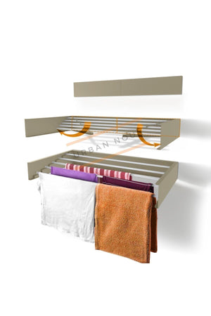 Laundry Hanger for Drying - Wall Mounted Laundry Rack - Patented Design (CAPPUCCINO-70CM) - Swordslife