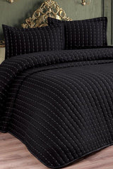 Dublin Double Quilted Bedspread Black - Swordslife