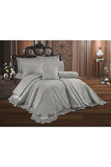 Duru Dowry Package 10 Pieces Gray Bedspread Duvet Cover Set + Blanket - Swordslife