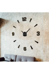 Wall Clock Large Size 3d Turkish Numeral Wall Clock In Black - Swordslife