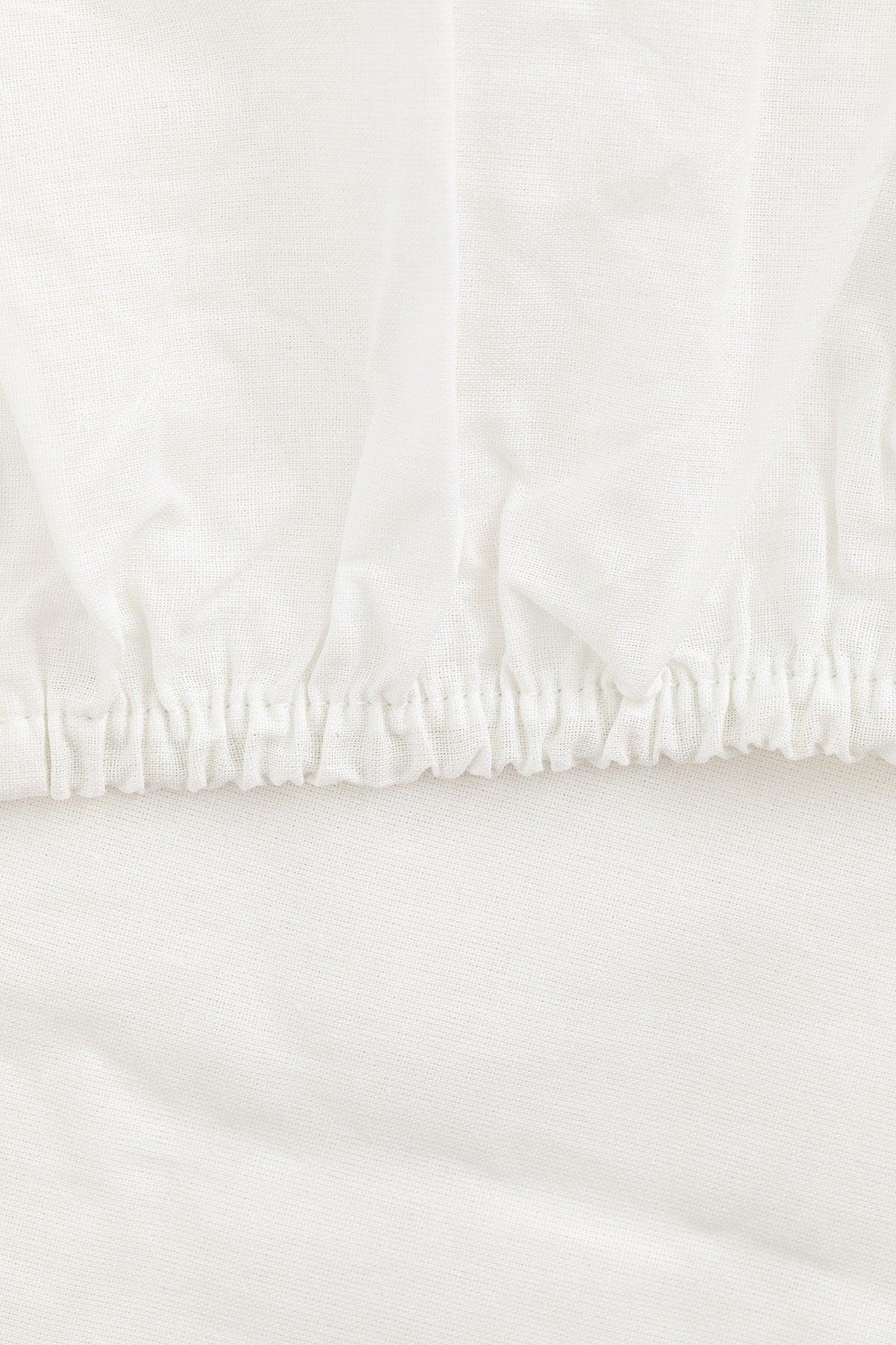 Plain 2 Cotton Single Elastic Bed Sheet 100X200 Cm White - Swordslife