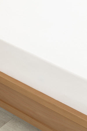 Plain 2 Cotton Single Elastic Bed Sheet 100X200 Cm White - Swordslife