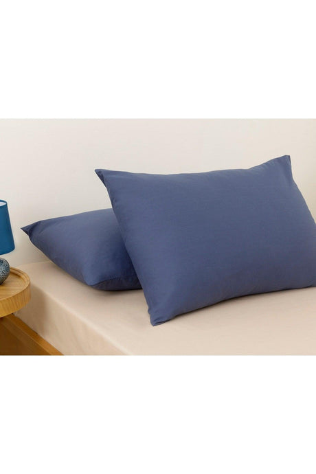 Plain Cotton 2-Pack Pillowcase 50x70 Cm Night Blue - Swordslife