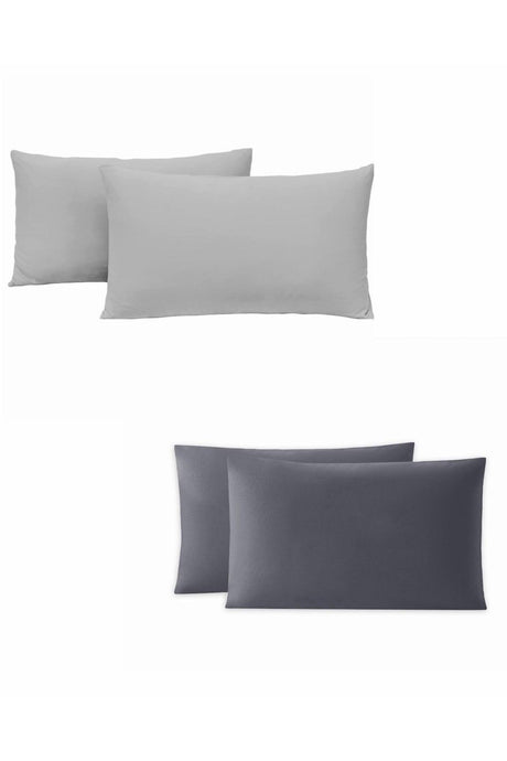 Plain Cotton 4-pack Pillowcase 50x70 Cm Gray And Anthracite - Swordslife