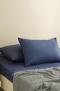 Flat Cotton Double Elastic Bed Sheet Set 160x200 Cm Night Blue - Swordslife