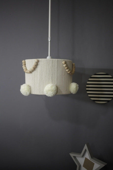 Ecru Macrame Chandelier Kids Room Chandelier Baby Room Chandelier - Swordslife