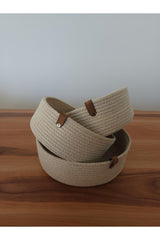 Ecru Straw Handmade 3 Pcs Set Basket