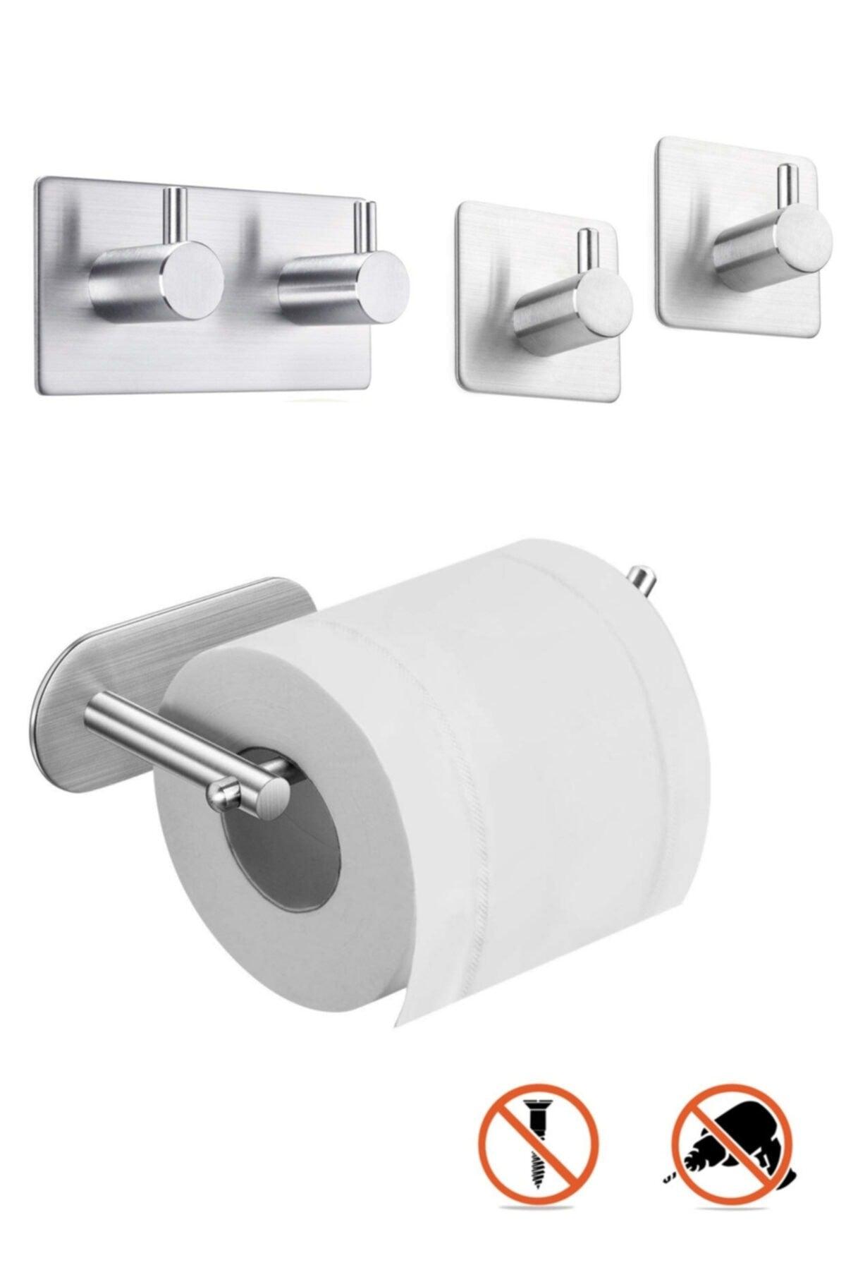 Edelstahl Set Toilettenpapierhalter