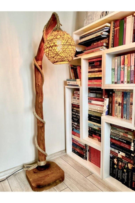 Aegean Decorative Corner Lighting Natural Wood Log Floor Lamp 130-140cm - Swordslife